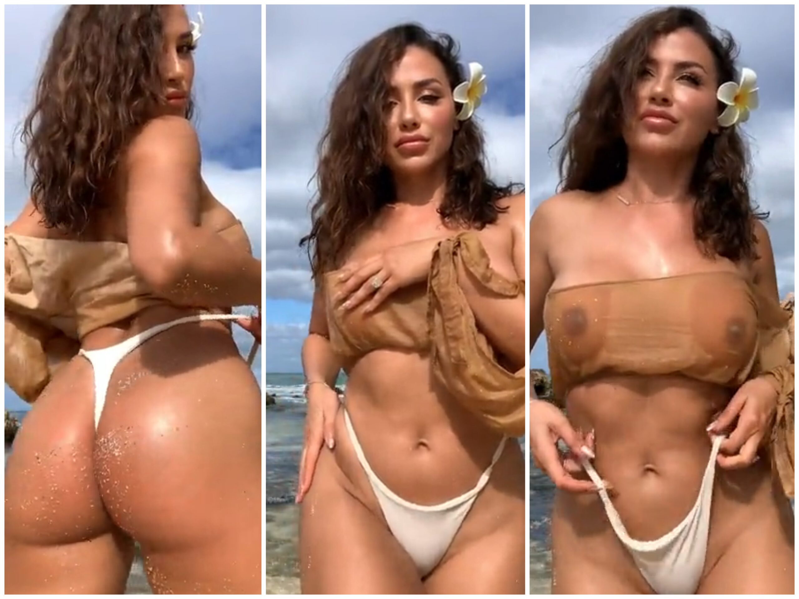 Ana Cheri Teasing On The Beach Leaked